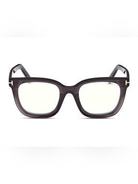 Tom Ford Oversized Square Acetate Glasses in Gray with Gold T

TF5880-B Gray